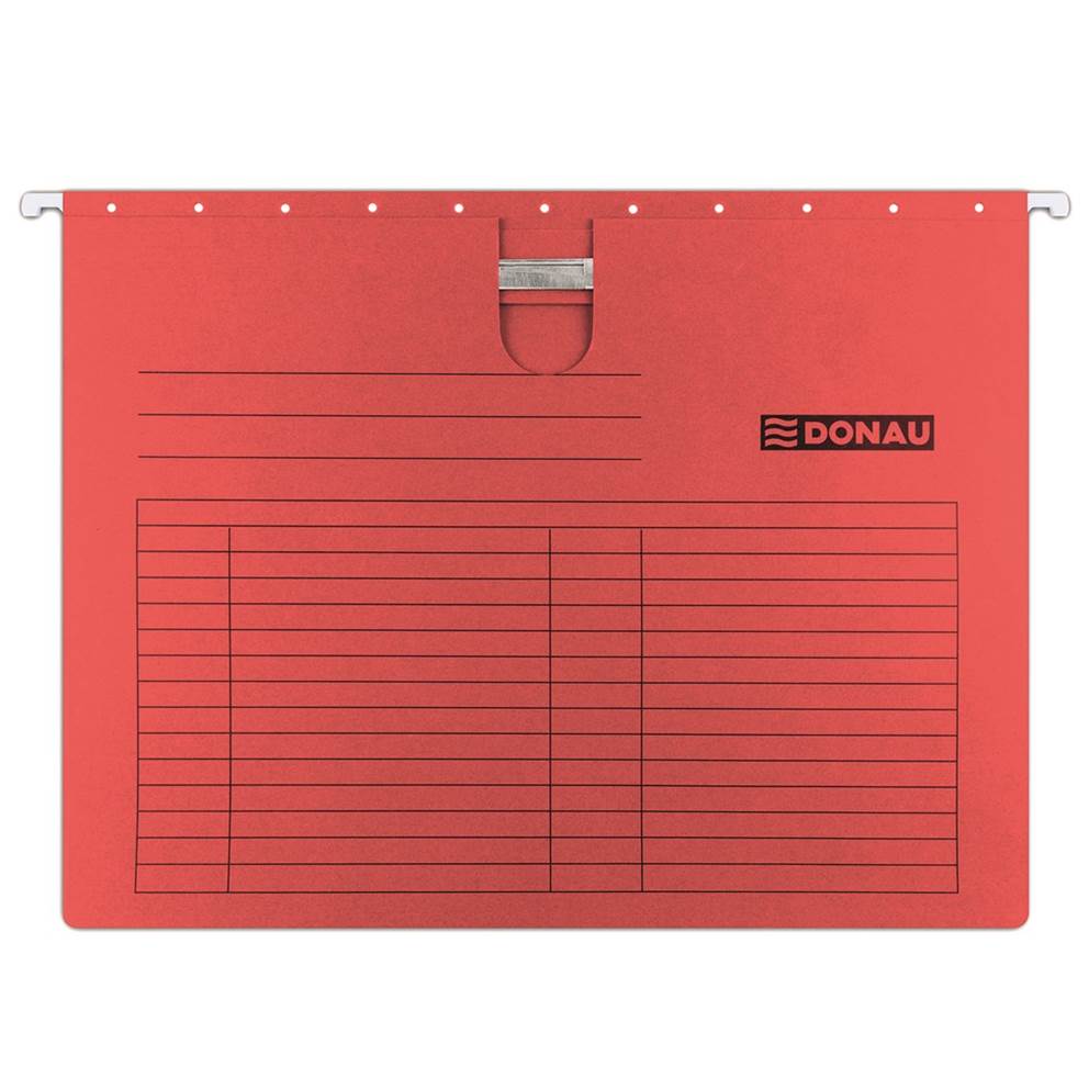 Skoroszyt zawieszany DONAU z wąsem, A4, 230gsm, czerwona