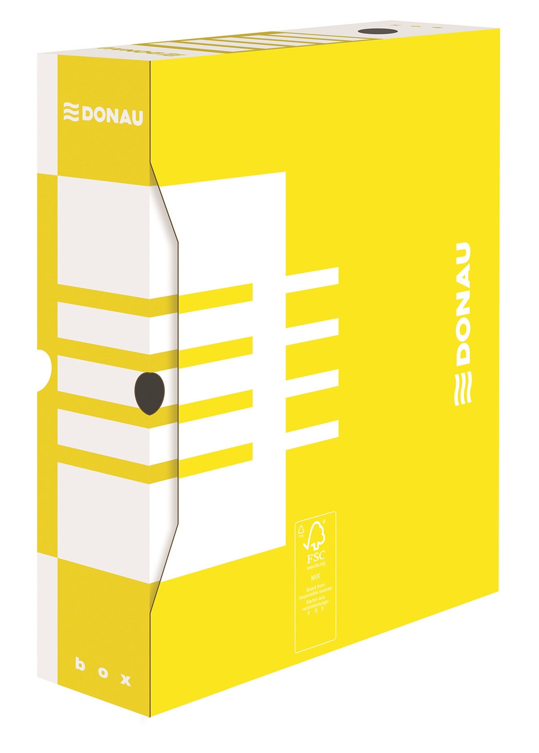 Pudło archiwizacyjne DONAU, karton, A4/80mm, żółte