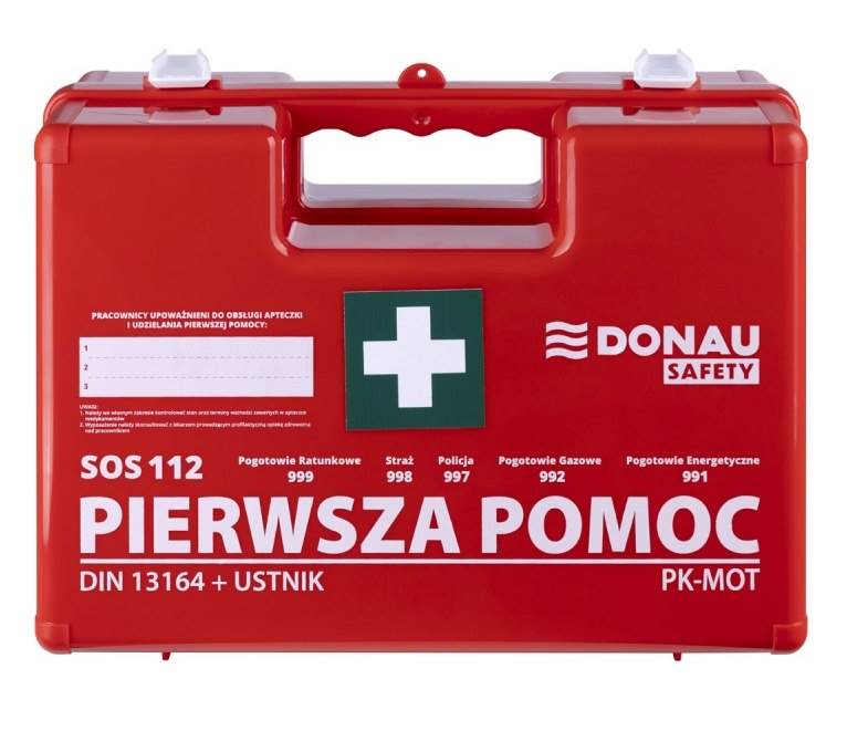 Apteczka DONAU SAFETY, plastikowa, K-10 +A, pomarańczowa