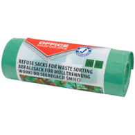 Worki na śmieci domowe OFFICE PRODUCTS, do segregacji szkła, mocne (LDPE), 120l, 10szt., zielone