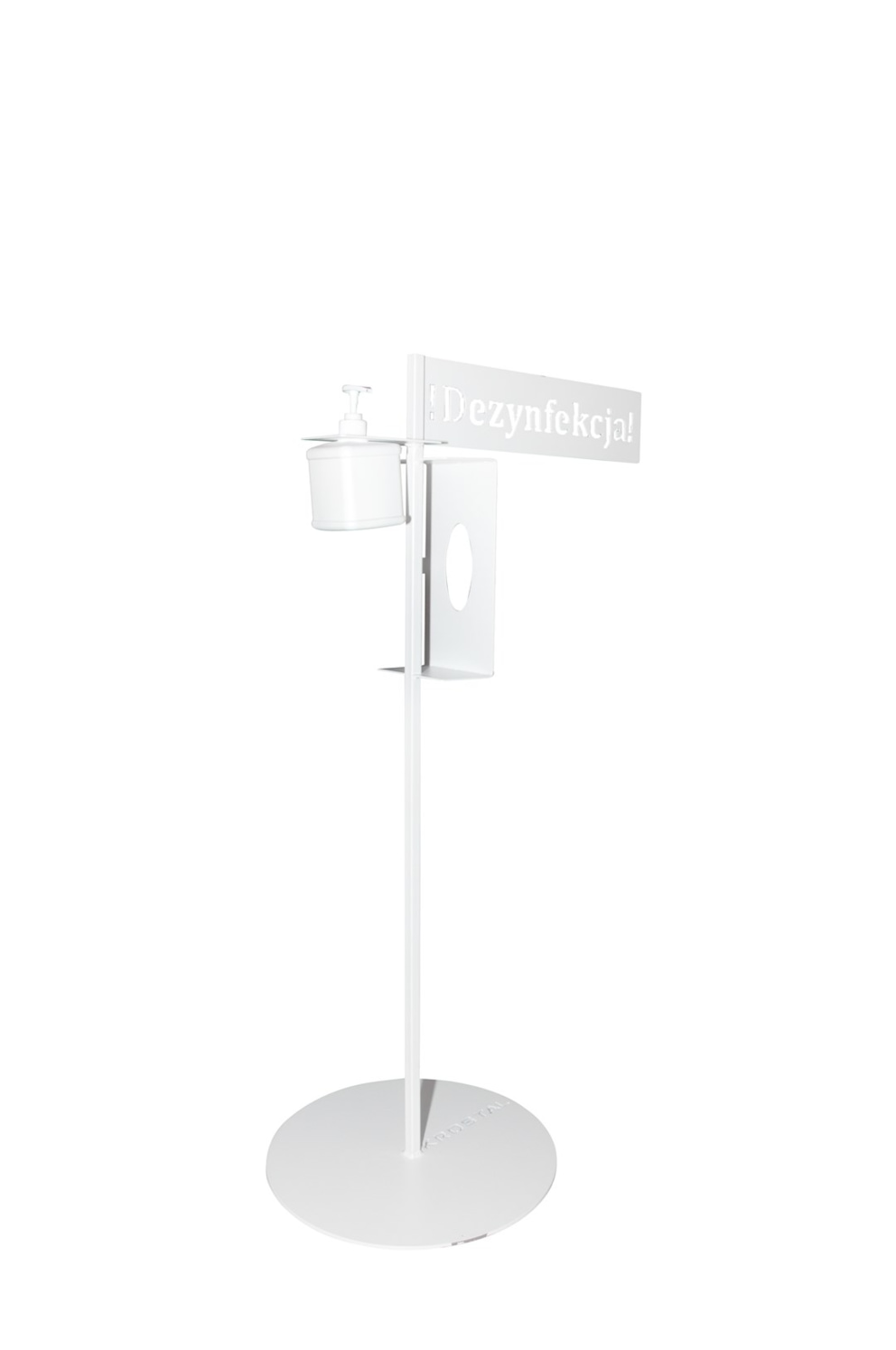 Stojak do dezynfekcji OFFICE PRODUCTS, z uchwytem na rękawiczki i dozownikiem, biały
