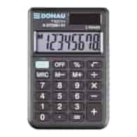 Kalkulator kieszonkowy DONAU TECH, 8-cyfr. wyświetlacz, wym. 90x60x11 mm, czarny