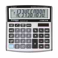 Kalkulator biurowy DONAU TECH, 10-cyfr. wyświetlacz, wym. 136x134x28 mm, srebrny
