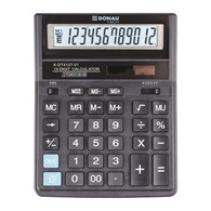 Kalkulator biurowy DONAU TECH, 12-cyfr. wyświetlacz, wym. 203x158x31 mm, czarny