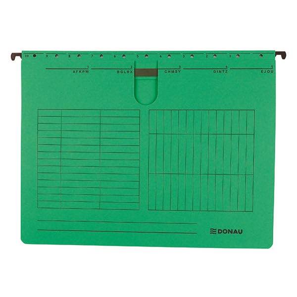 Skoroszyt zawieszany DONAU z wąsem, A4, 230gsm, zielona