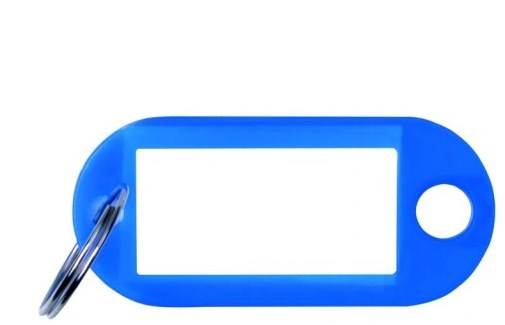 ZAWIESZKI NA KLUCZE OFFICE PRODUCTS, 50X20MM, 10SZT., NIEBIESKIE