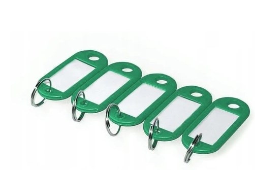 ZAWIESZKI NA KLUCZE OFFICE PRODUCTS, 50X20MM, 10SZT., zielone