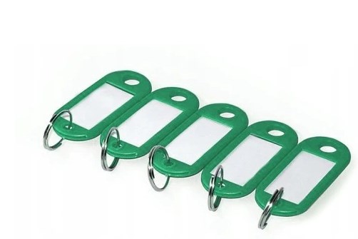 ZAWIESZKI NA KLUCZE OFFICE PRODUCTS, 50X20MM, 10SZT., zielone