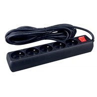 Przedłużacz OFFICE PRODUCTS, 5 gniazd, 3m, z uziemieniem i wyłącznikiem,czarny