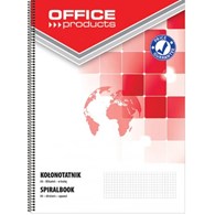 Kołonotatnik OFFICE PRODUCTS, A4, w kratkę, 80 kart., 60-80gsm, perforacja