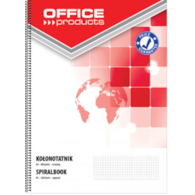Kołonotatnik OFFICE PRODUCTS, A4, w kratkę, 80 kart., 60-80gsm, perforacja