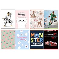 Zeszyt szkolny GIMBOO, A5, w kratkę, 32 kart., 70gsm, mix wzorów