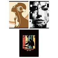 Zeszyt szkolny GIMBOO, A4, w kratkę, 60 kart., 70gsm, mix wzorów