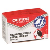 Pinezki klasyczne OFFICE PRODUCTS, 100szt., srebrne
