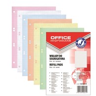 Wkład do segregatora OFFICE PRODUCTS, A4, w kratkę, 50 kart., mix kolorów