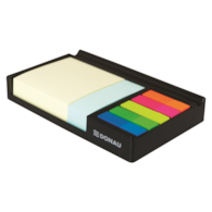 Przybornik z szufladką na karteczki i zakładki DONAU, 164x104x24mm, czarny