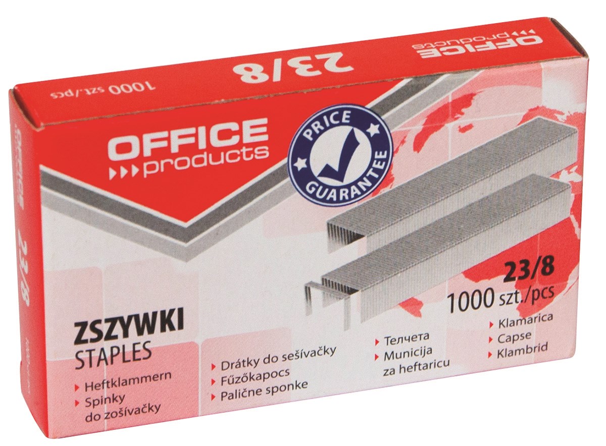 Zszywki OFFICE PRODUCTS, 23/8, 1000szt.