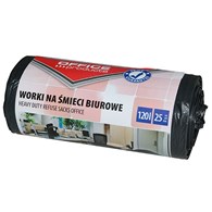 Worki na śmieci biurowe OFFICE PRODUCTS, mocne (LDPE), 120l, 25szt., czarne