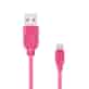 Uniwersalny kabel Micro USB EXC Whippy, 2m, różowy