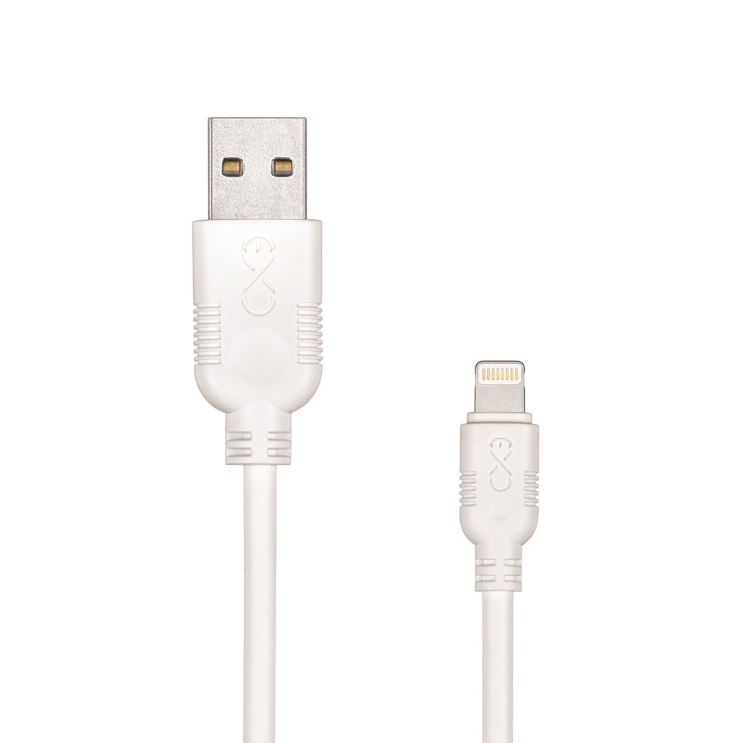 Kabel kompatybilny z lightning EXC Whippy, 0,9m, biały