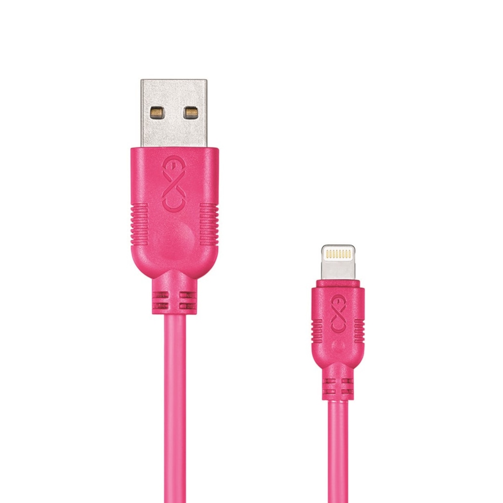 Kabel kompatybilny z lightning EXC Whippy, 0,9m, różowy