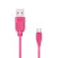 Uniwersalny kabel USB 2.0 do USB-C EXC Whippy, 2m, różowy