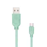 Uniwersalny kabel USB 2.0 do USB-C EXC Whippy, 2m, miętowy
