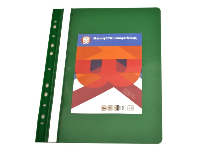Skoroszyt A4 KBK twardy PVC zielony wpinany