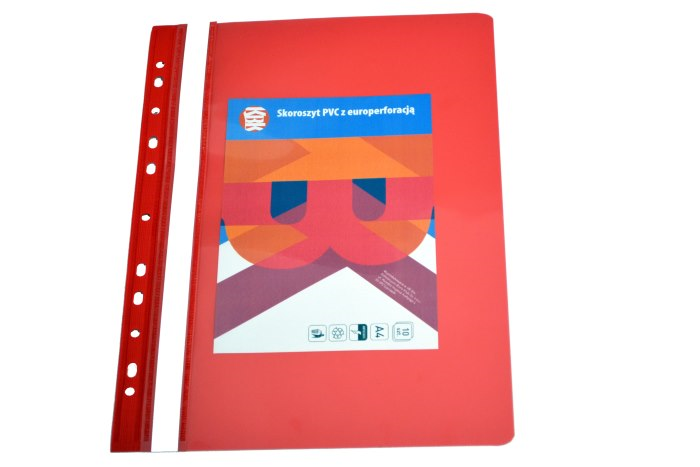 Skoroszyt A4 KBK twardy PVC czerwony wpinany