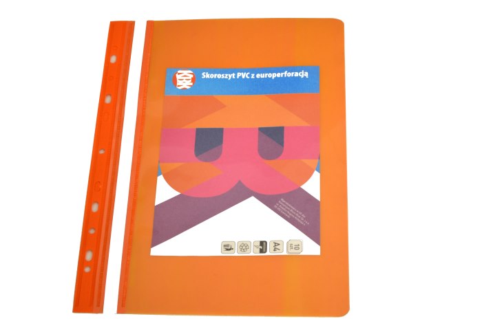 Skoroszyt A4 KBK twardy PVC pomarańczowy wpinany
