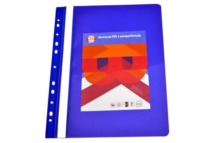 Skoroszyt A4 KBK twardy PVC niebieski wpinany