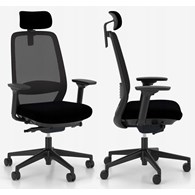 CZARNE ERGONOMICZNE Krzesło biurowe fotel obrotowy ELOVIE MESH HRT Nowy Sty