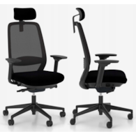 CZARNE ERGONOMICZNE Krzesło biurowe fotel obrotowy ELOVIE MESH HRT Nowy Sty