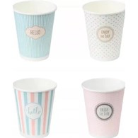 KUBKI PAPIEROWE NADRUK MIX PASTELE 250 ML w op. 100 szt