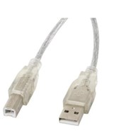 Kabel USB A-B 1,8m transparentny
