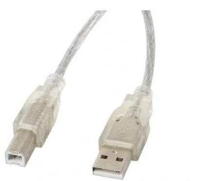 Kabel USB A-B 1,8m transparentny