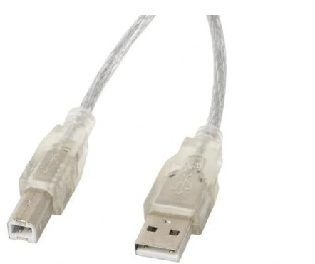 Kabel USB A-B 1,8m transparentny