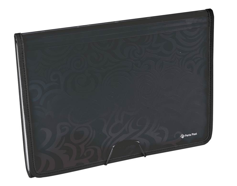 TAI CHI FOLDER A4 Z SZEŚCIOMA PRZEGRODAMI CZARNY Panta Plast