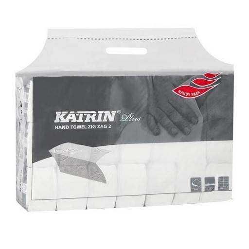 Ręczniki składane KATRIN PLUS Zig Zag 2, biały, 2 warstwy