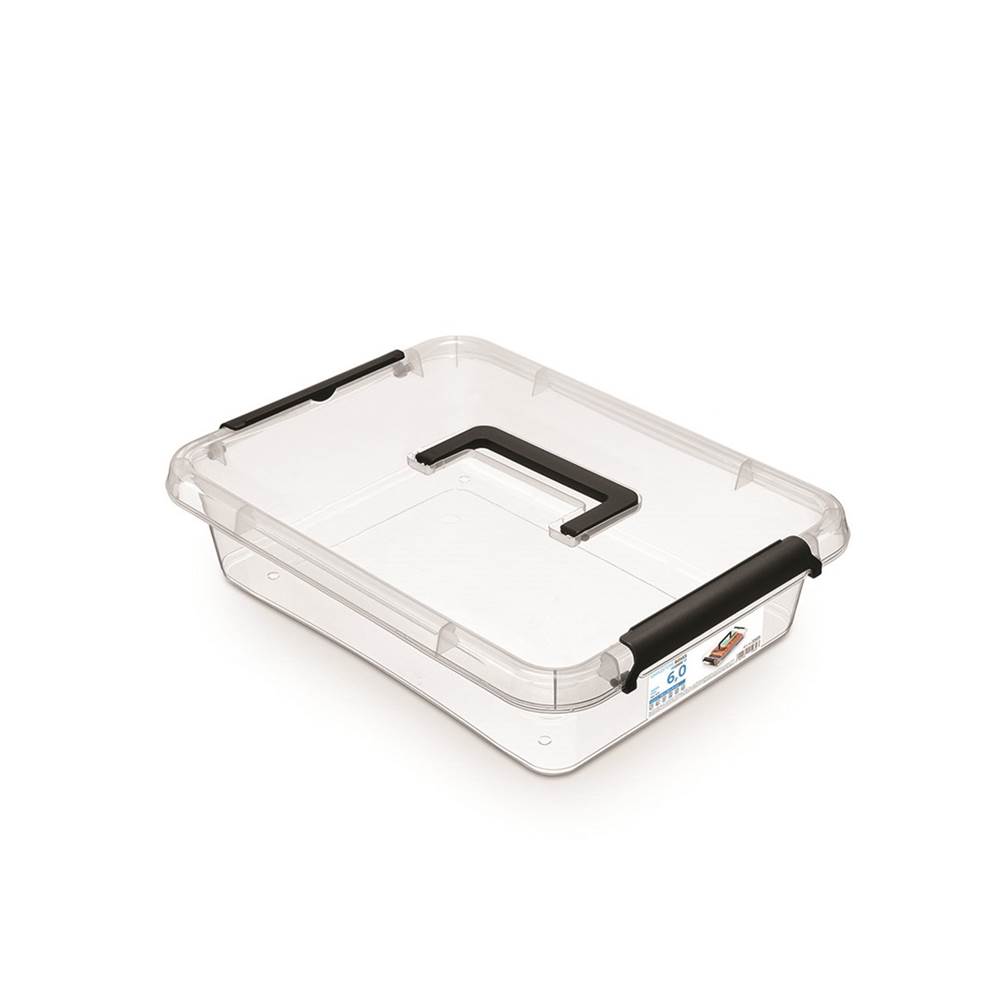 Pojemnik do przechowywania MOXOM SimpleStore Box, 6l, z rączką, z klipsem, transparentny