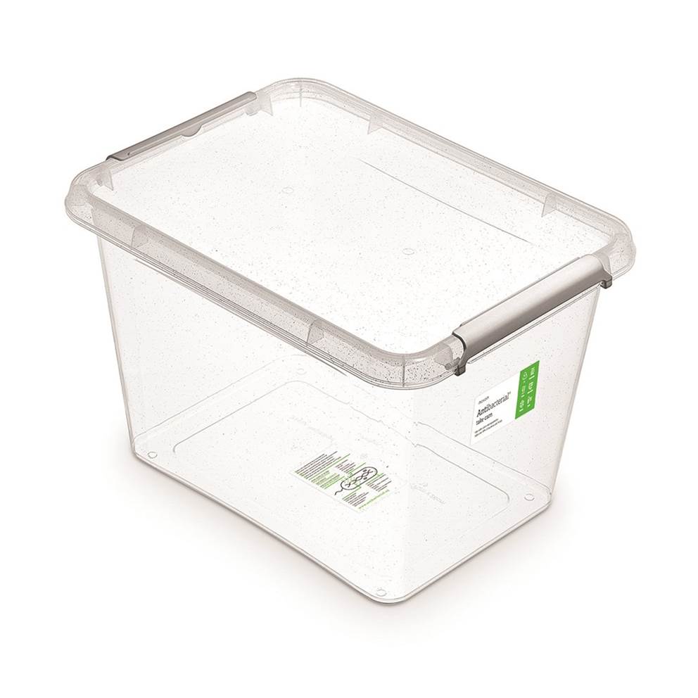 Pojemnik antybakteryjny MOXOM Antibacterial, 19l, (390 x 290 x 260mm), transparentny