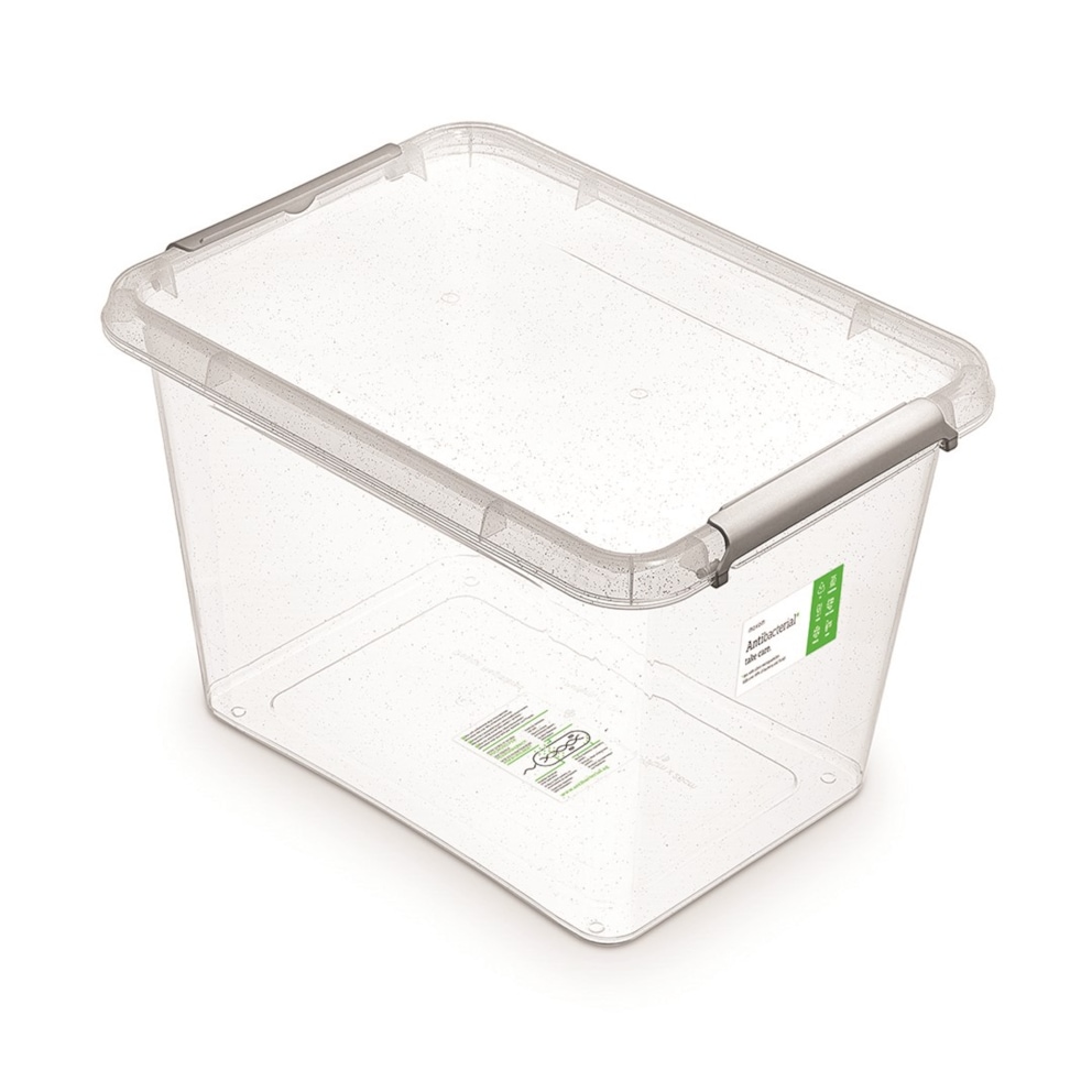 Pojemnik antybakteryjny MOXOM Antibacterial, 19l, (390 x 290 x 260mm), transparentny