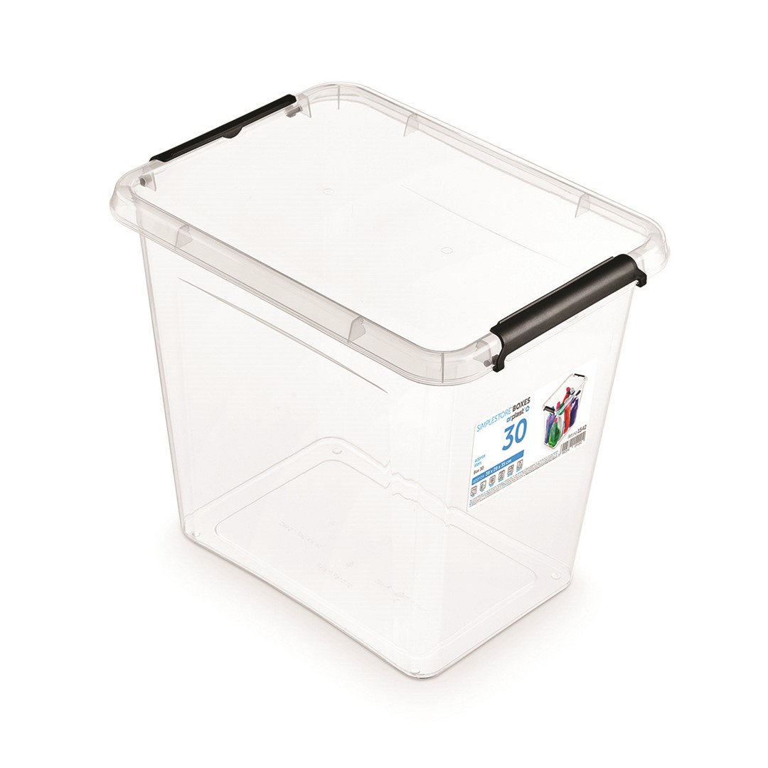 Pojemnik do przechowywania MOXOM SimpleStore Box, 30l , z klipsem, transparentny