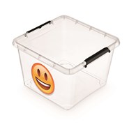Pojemnik do przechowywania MOXOM Simple box emotikon, 32l, transparentny