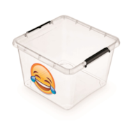 Pojemnik do przechowywania MOXOM Simple Box EMOTIKON, 1-32l, (390 x 390 x 260mm), transparentny