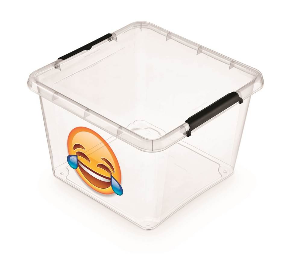 Pojemnik do przechowywania MOXOM Simple Box EMOTIKON, 1-32l, (390 x 390 x 260mm), transparentny