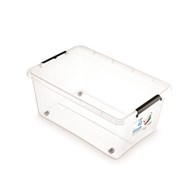 Pojemnik do przechowywania MOXOM SimpleStore Box, 40l, z klipsem, na kółkach, transparentny