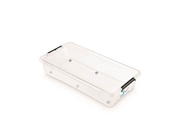 Pojemnik do przechowywania MOXOM Bedroller, 35l, na kółkach, transparentny