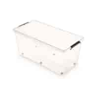 Pojemnik do przechowywania MOXOM Simple Box, 75l, na kółkach, transparentny