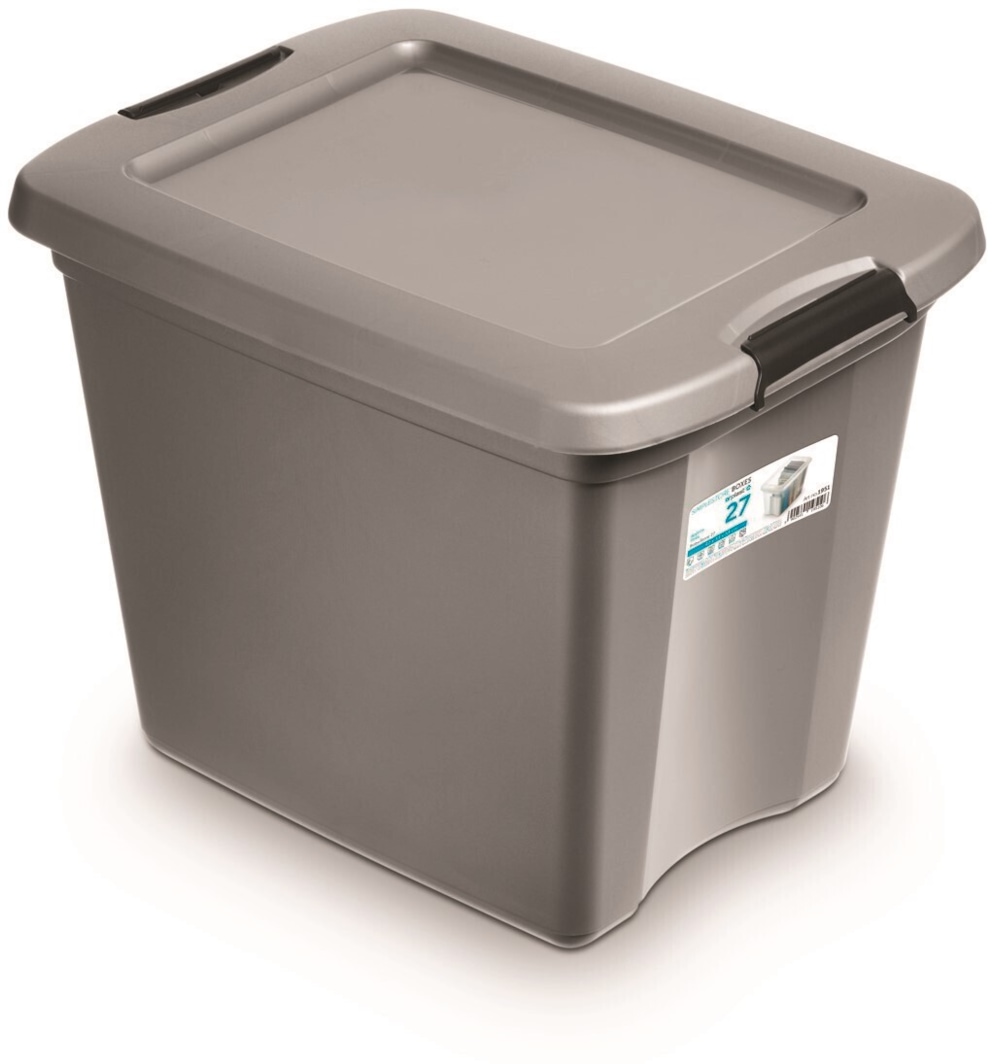 Pojemnik do przechowywania MOXOM Robustore z klipsami, 27l, (420 x 330 x 330mm), szary